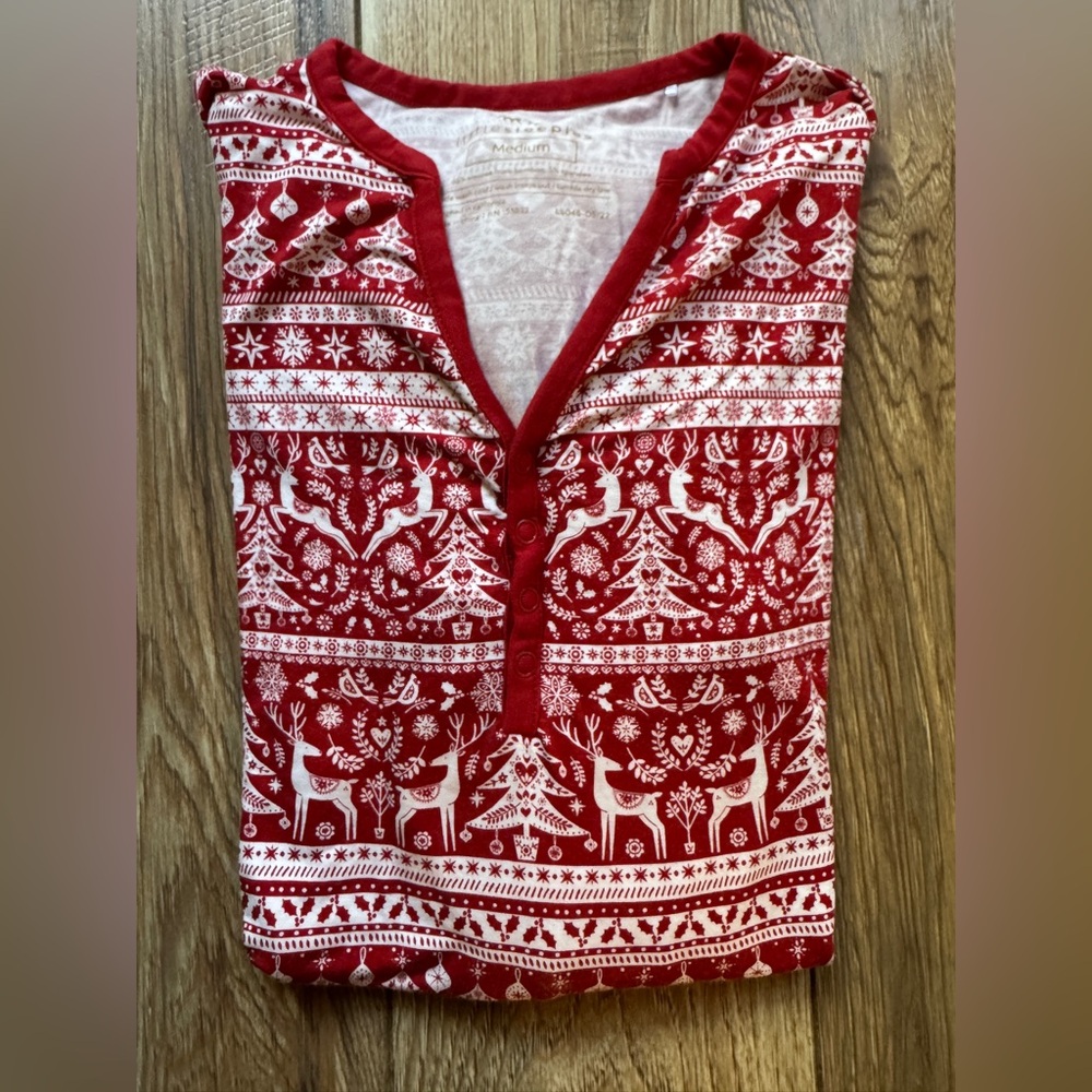 Little Sleepies Reindeer Cheer pajama top - women’s medium
